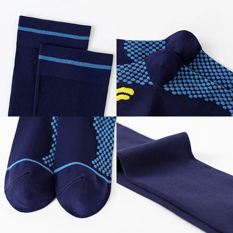 Chaussettes de compression de sport arc-en-ciel pour hommes et femmes, chaussettes unisexes pour l'extérieur, la course à pied, le vélo, la protection des genoux, l'articulation du genou, anti-fatigue, nouveau