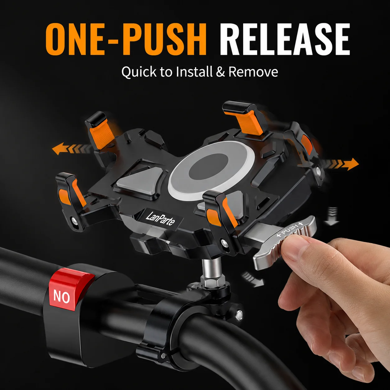 Motorcycle Phone Holder Shockproof Handlebar Mount Universal Bike Mobile Stand for GPS Navigation