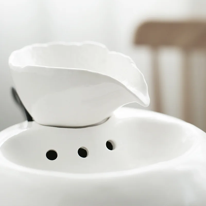 Pet ceramic automatic water fountain indoor Bowls for Cat drinker leaf dispenser circulating filter active spring