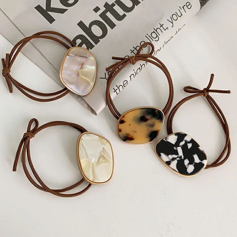 

Fashion Acetate Hair Ties Temperament Elastic Hair Band Simple Ponytail Hair Rubber Bands for Girls Women Hair Accessories