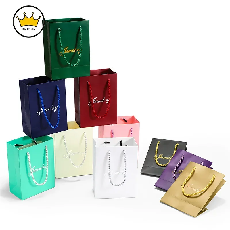 10 PCS Jewelry Box Bag Jewelry Box Tote Bag Gift Packaging Can Be Printed LOGO Bag in Stock