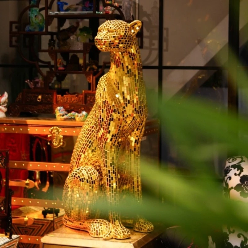 

Mosaic handmade patch decoration home living room entrance ornament medium leopard