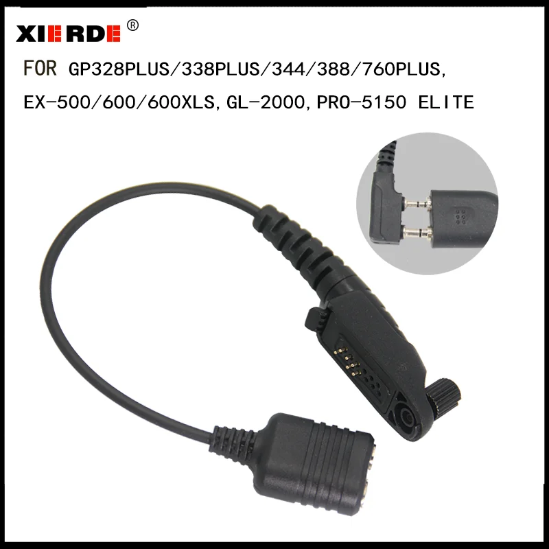Walkie-talkie K-head adapter Suitable for  GP328Plus GP338PLUS EX500 EX560 GL2000 dual pin K-head audio adapter /converter