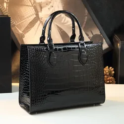 Genuine Leather Crocodile Pattern Women Handbags 2023 New Fashion Lady Tote Bag Large Capacity Mom Shoulder Messenger Bags