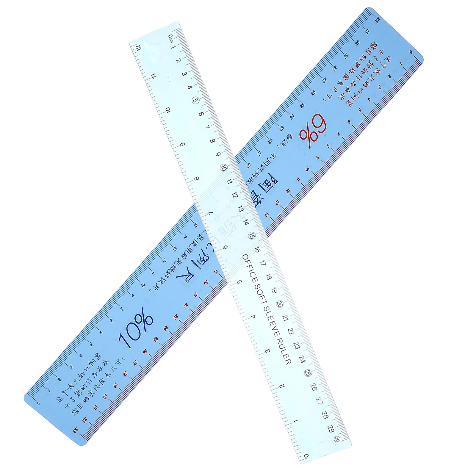 

2pcs Ceramic Shrinkage Scale Ruler Flexible Plastic Measuring Tool For Pottery Transparent Blue Millimeter Inch Calibration Clay