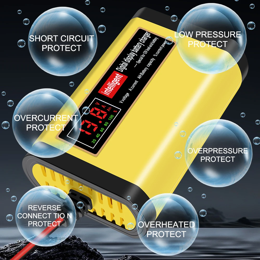 3 مراحل حمض الرصاص AGM جل شواحن البطاريات شاحن بطارية السيارة اكسسوارات السيارات