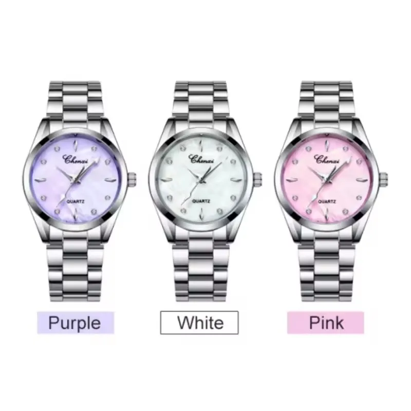 CHENXI 006T Damen-Quarzuhr, elegant, modisch, Kalender, lässig, Edelstahlarmband, Armbanduhr für Damen, Geschenk