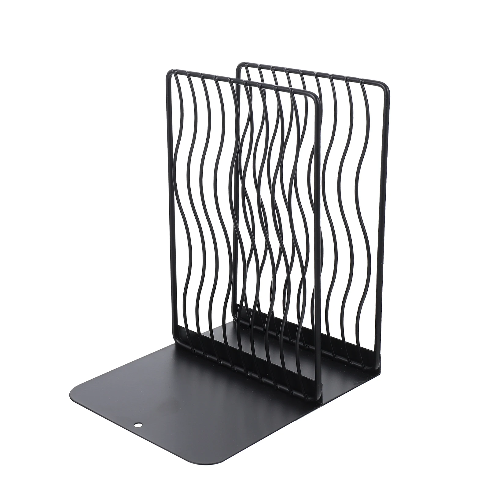 

2pcs Hollow Line Desktop Bookends Wrought Iron Book Racks For Magazines Files Home Office Storage Organizer Stand Holder