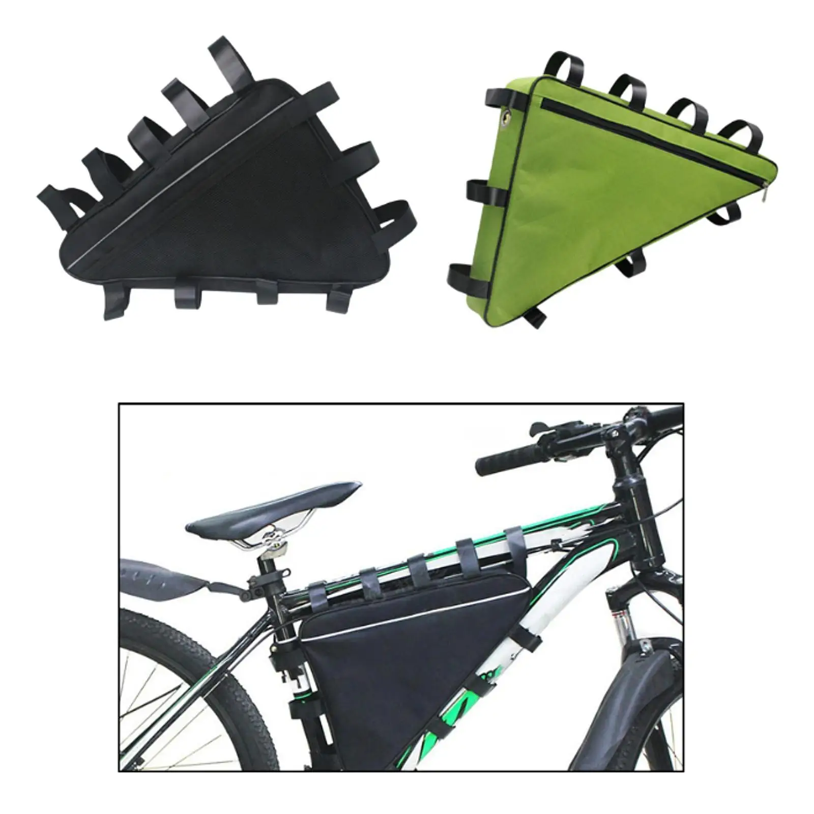

Bike Frame Bag for Road Bikes Strap on Waterproof Large Capacity Cycling Pack Under Tube Bag Bike Storage Bag Bike Accessories