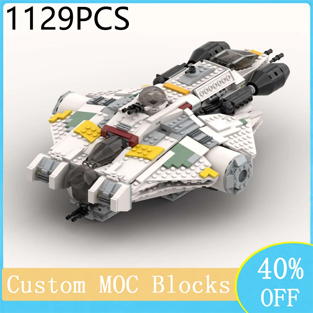 1129PCS Movie Props Star Fighter MOC Rebel Soul Transport Fighting Spaceship DIY Children's Toy Christmas Birthday Gift Blocks