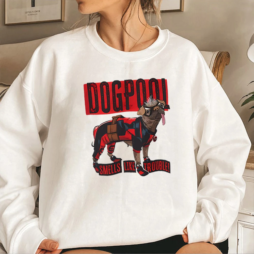 Dogpool Sweatshirt Funny Dog Superhero Shirt Dead Pool and Wolverine Hoodie Wade and Logan Jumper Dog Lover Crewneck Sweatshirts