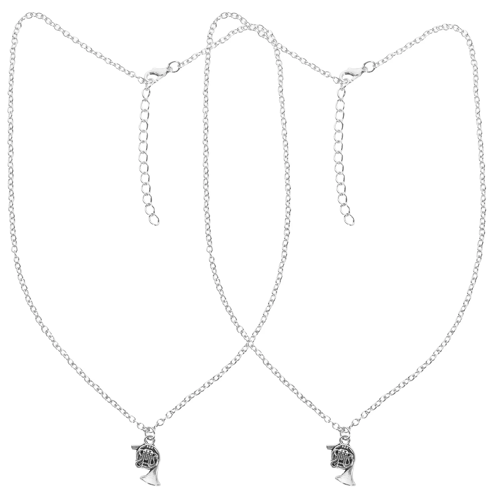 2 قطعة قلادة القرن قلادة الموسيقى ملاحظة المعادن سحر قلادة للنساء الرجال أنيق الموسيقى عاشق المجوهرات الكلاسيكية العصرية الإكسسوار #3