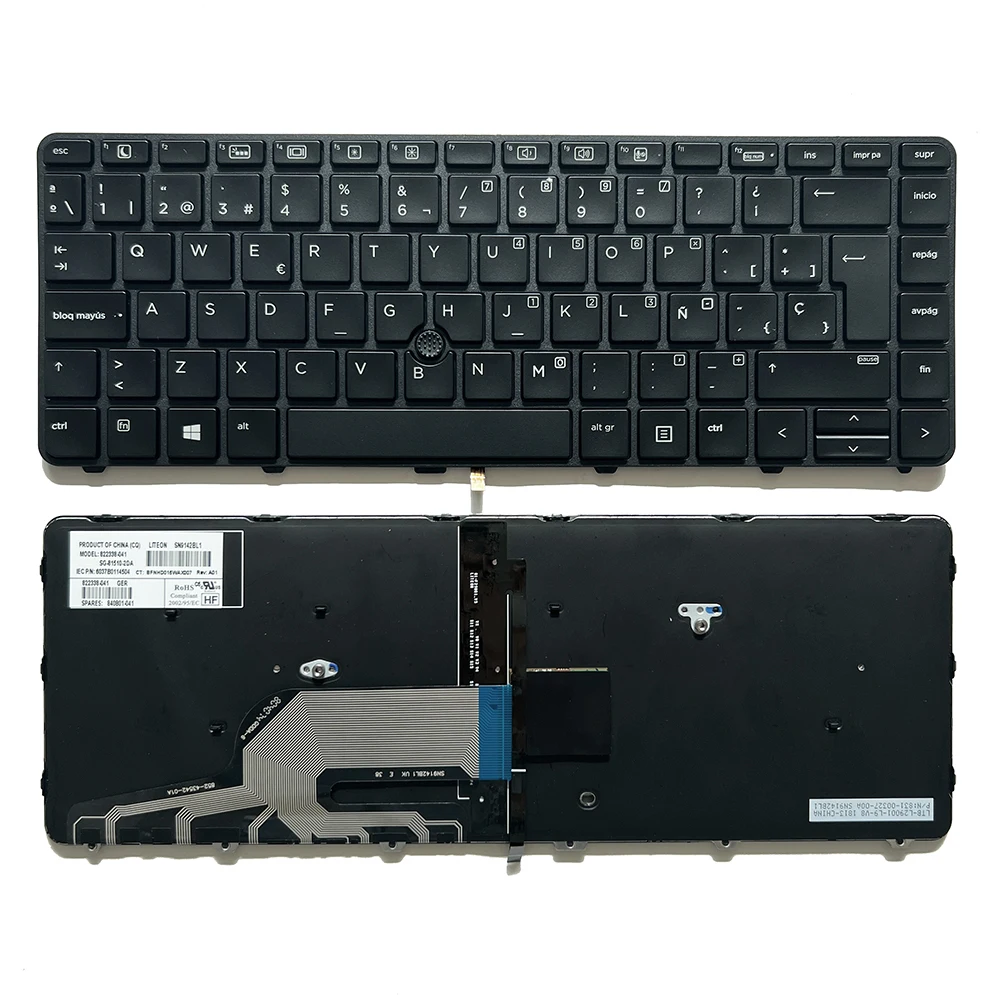 

440 G3 испанская клавиатура с подсветкой для HP Probook 430 G3 430 G4 440 G3 440 G4 445 G3 640 G2 645 G2 с точкой