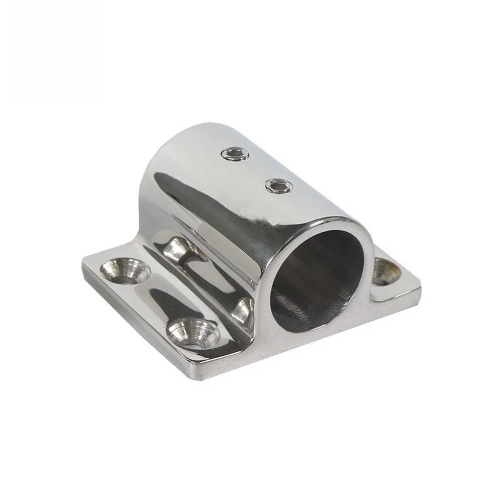 Rectangle Stanchion Base Mirror Polished 316 Stainless Steel - 6.7cm x 5.5cm x 4.1cm for Exhibition and Trade Shows