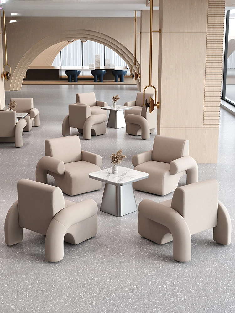 Customized negotiation table and chair combination rest area, light luxury modern rest area, reception table, negotiation table