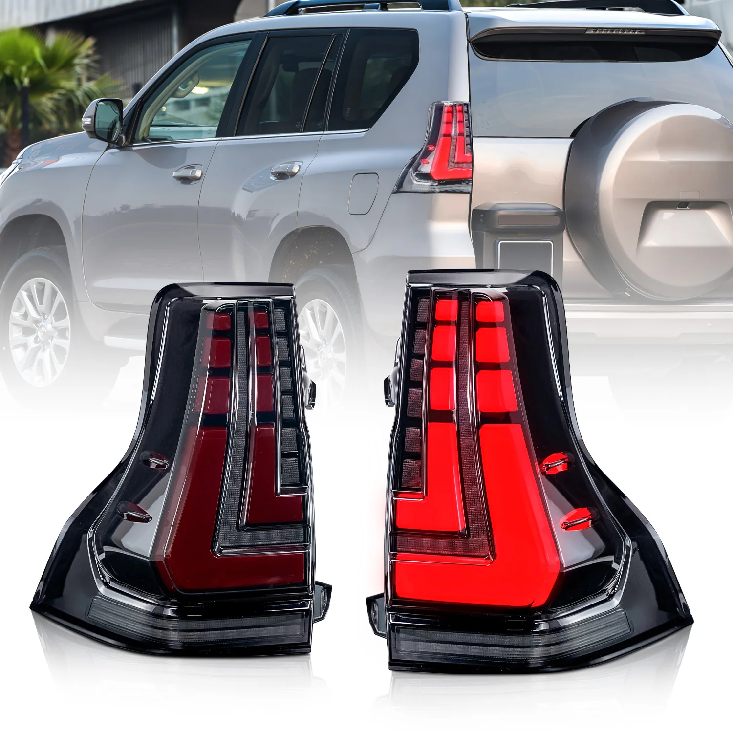 Archaic Prado Lexus GX Led Tail Light 2010-2020 plug and play with sequential turning signal For T Prado TailLamp