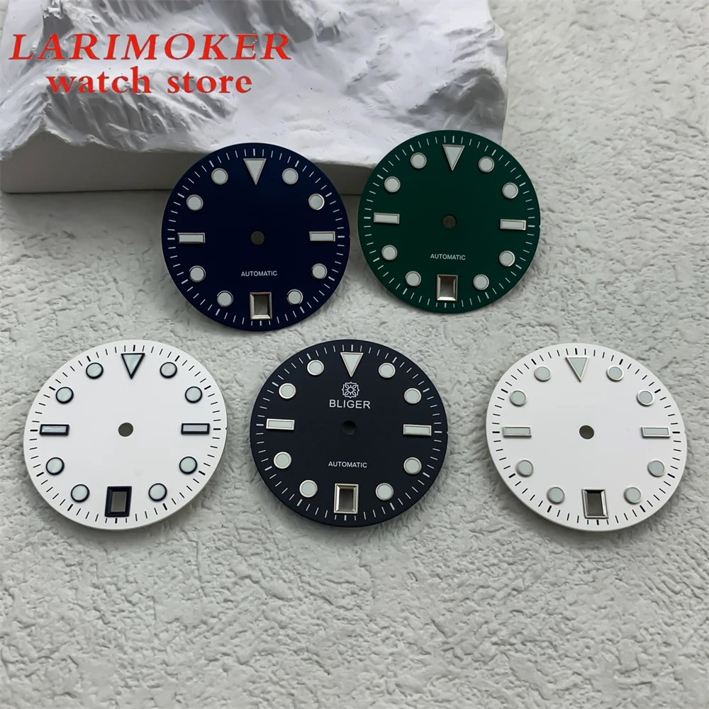 29 ملم C3 قرص مضيء قرص معقم نافذة تقويم 6 كلمات مع ملحقات تعديل ساعة الحركة NH35