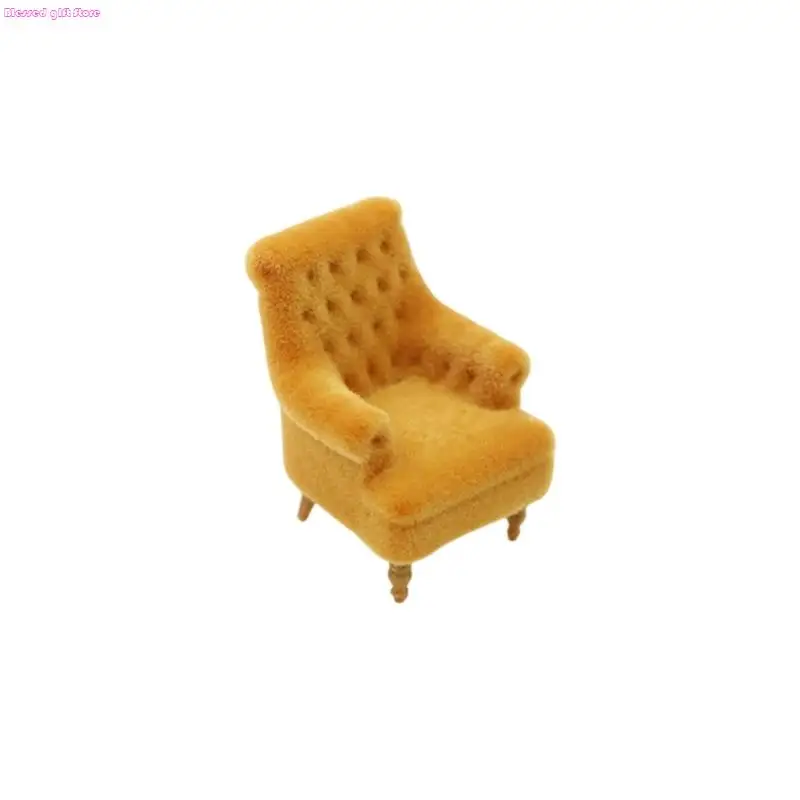D0JC Miniature Sofa 1/12 Scale Lovely Couch Living Room Set Detailed Simple Couch Model Furniture Washable Fabric