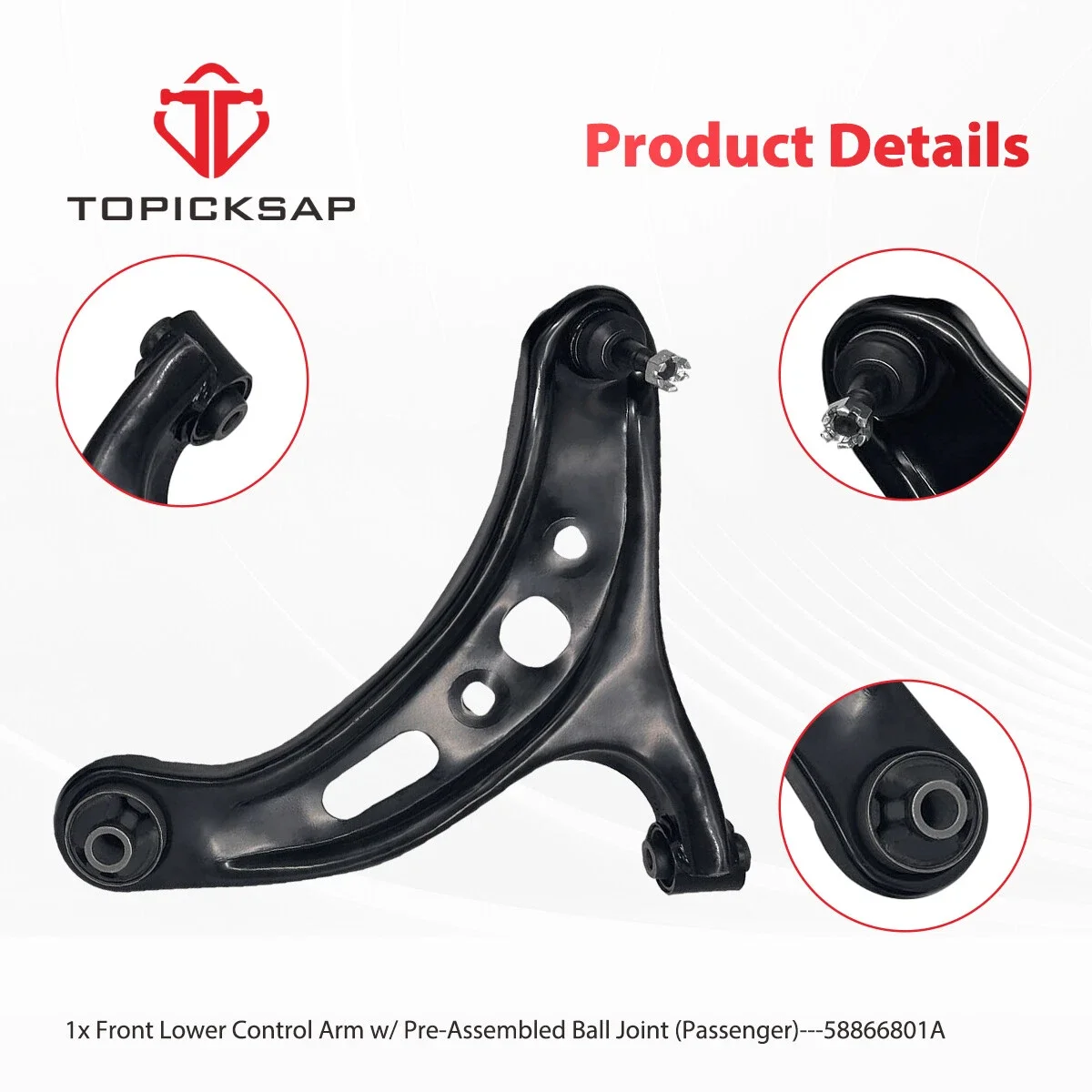 TOPICKSAP 1Pc Front Right Lower Control Arm w/Ball Joint for Subaru BRZ/Toyota 86/Scion FR-S 2013-2018 Suspension 20204CA000