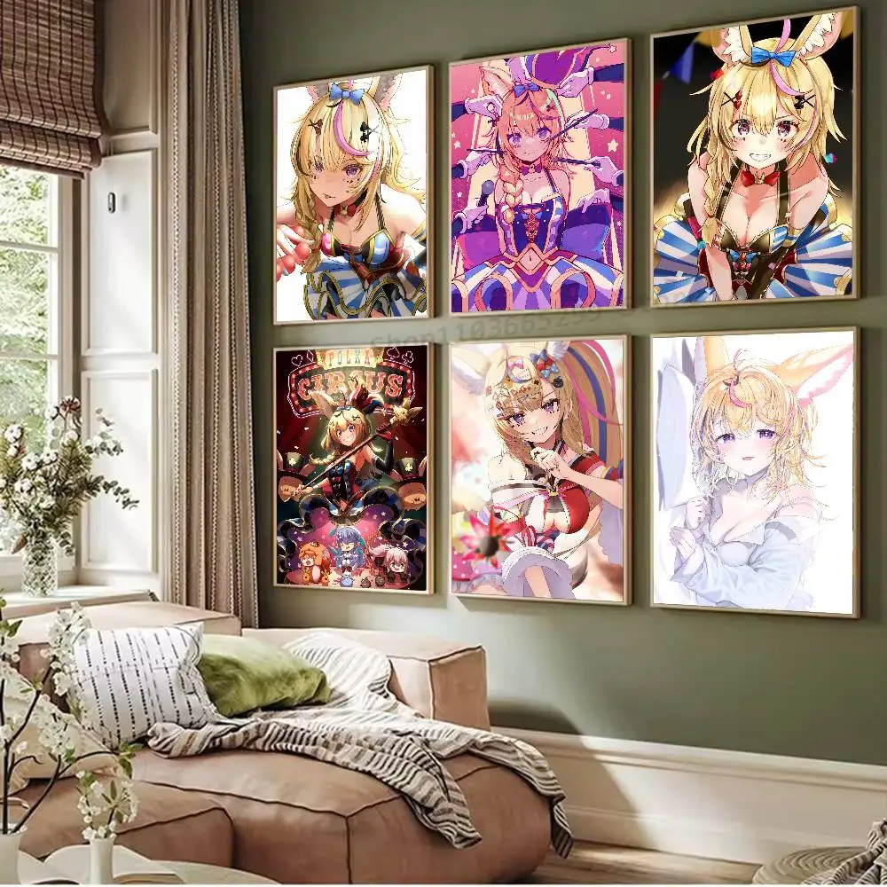 Omaru Polka Anime H-hololive Posters Living Room Bar Cafe Quality Canvas Vintage Style Comics Painting Art Home Wall Decor Pict