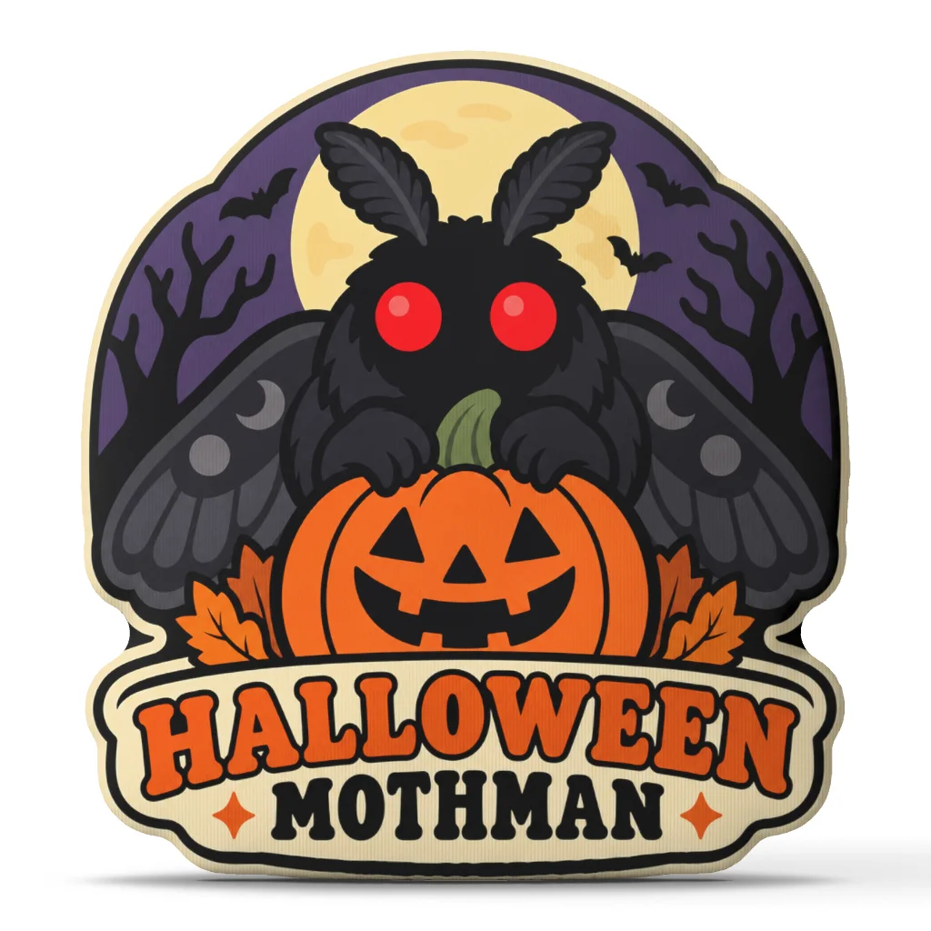 Halloween Mothman Shaped Pillow Cryptid Throw Cushion Spooky Home Decoration Stuffed Sofa Accent Gift for Paranormal Fans