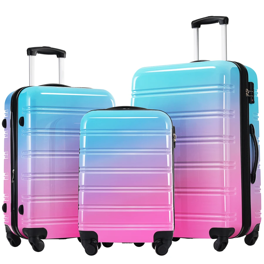 

Hardshell Luggage Sets 3 Piece Gradient Color Expandable Suitcase with Spinner Wheels and TSA Lock Lightweight 20" 24" 28" Avai