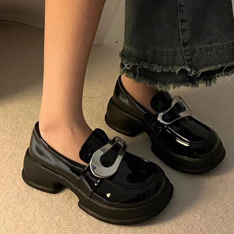 Shoes Woman 2024 Round Toe Clogs Platform British Style Oxfords Casual Female Sneakers Flats Modis New Cross Creepers Preppy Lea