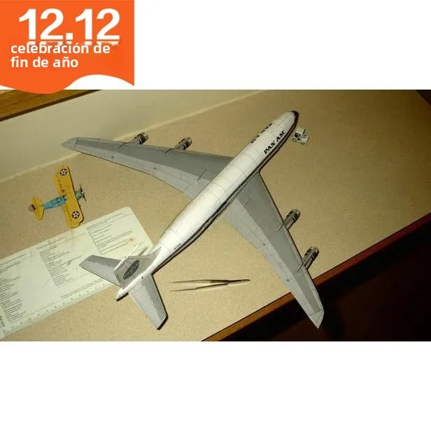 Modelo de Papel del Avión Civil Boeing 707 de American Airlines, Escala :200, Kit de Modelismo de Aviación para Niños y Entu...