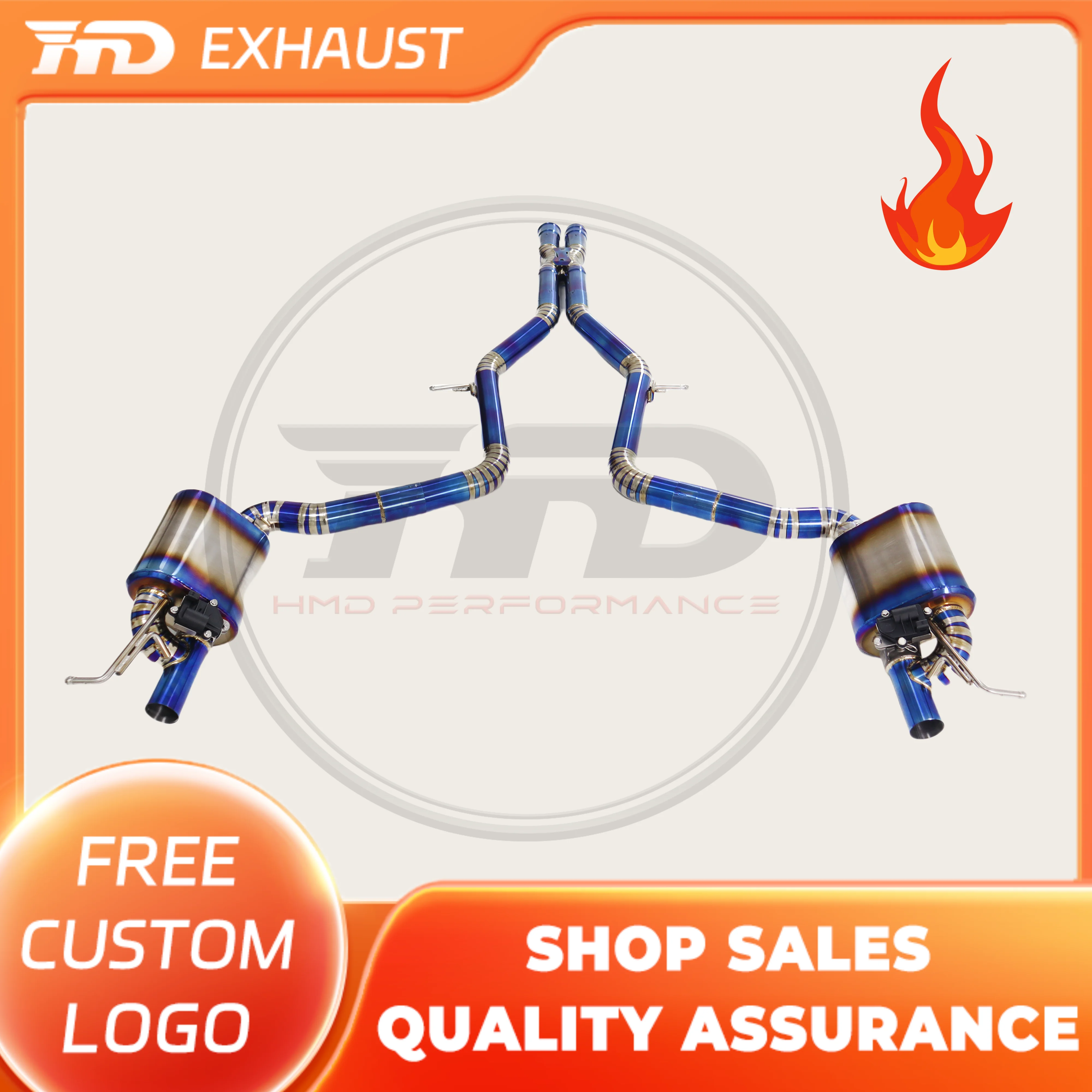 

HMD Hot sale Titanium alloy Exhaust System Performance Catback For Mercedes Benz AMG E63 W211 Muffler With Valve car