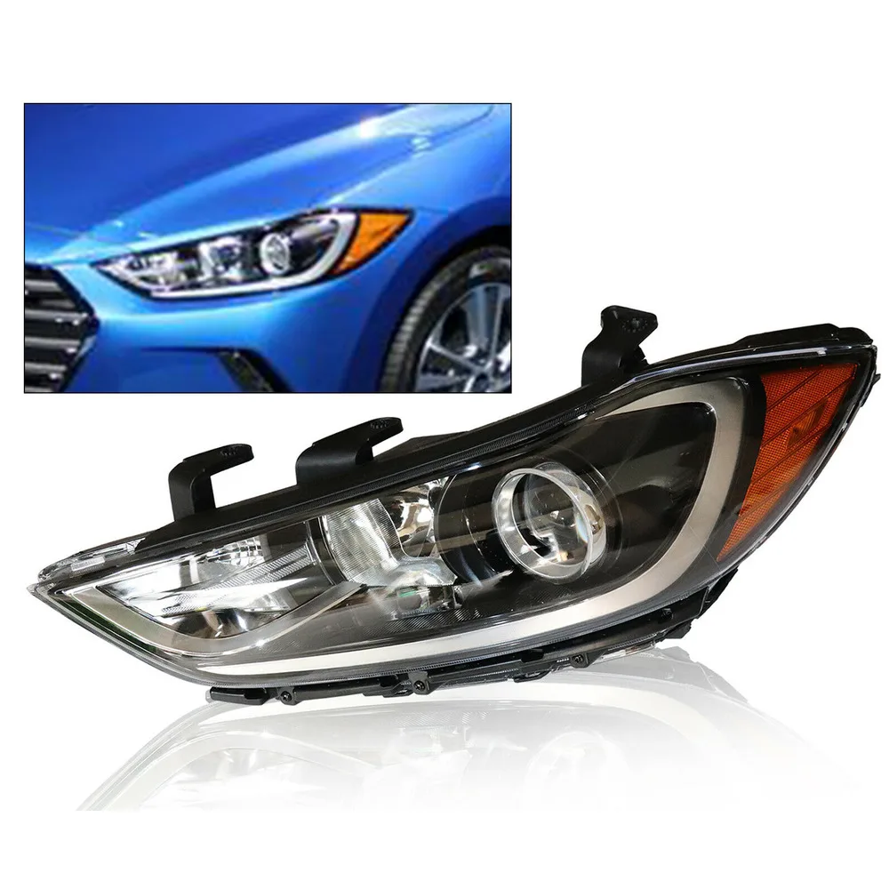 Driver Side Headlight Replacement Durable Left Side Headlight For 2017 2018 Hyundai Elantra Sedan 114-10016L Lamp Halogen