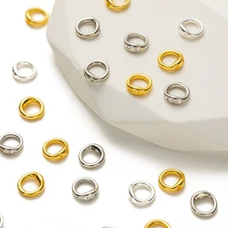 20pcs Threading Closed Ring Connector Double Holes Pig Nose Loop For DIY Bracelet Necklace Jewelry Making Findings Accessories