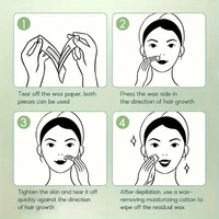 Bandes de cire d'épilation 6/20 pièces, papier de cire froide pour le visage, les bras, les jambes et le corps, respectueux de la peau, longue durée, unisexe, certifié 5