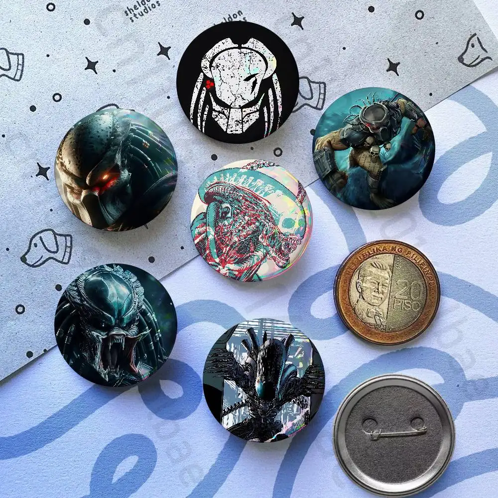 

Cool The P-Predator Pins 58mm Cute Cartoon Badge Handmade Brooches for Backpack Accessories Jewelry Gifts