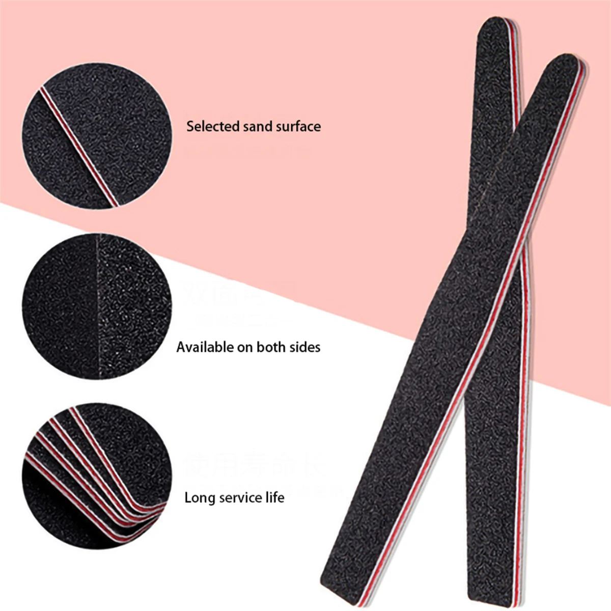 Nail File, 10Pcs 100/180 Nail File for Shaping and Polishing Polishing of Natural or Acrylic Nails, Washable Professional Nail S