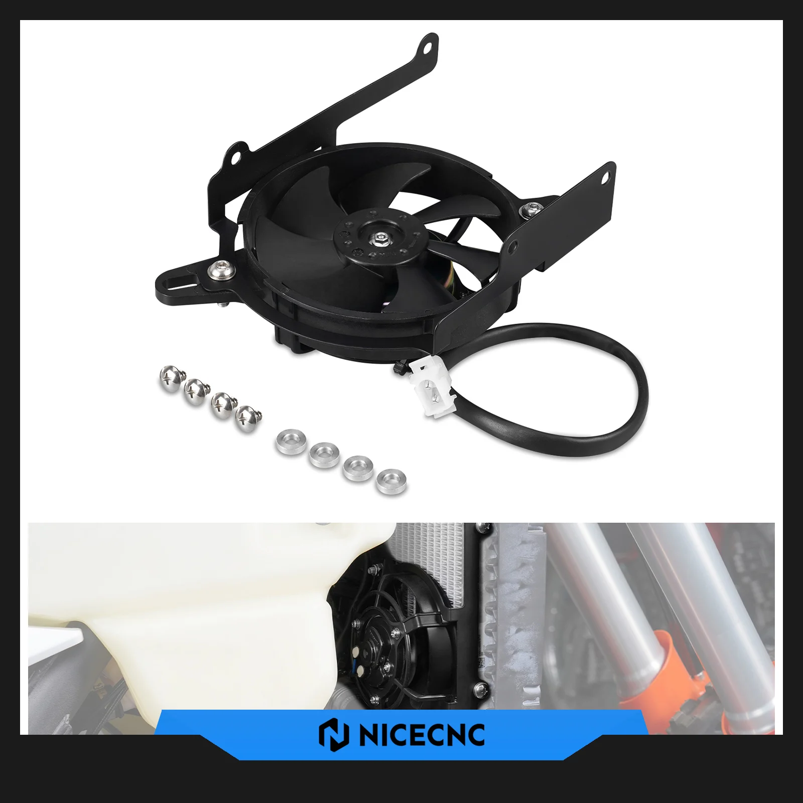 

For 2025 2024 Husqvarna TE 300 TE FE 501 450 350 300 250 150 125 TC FC TX FX 2023 Motorcycle Radiator Cooling Fan Bracket Kit