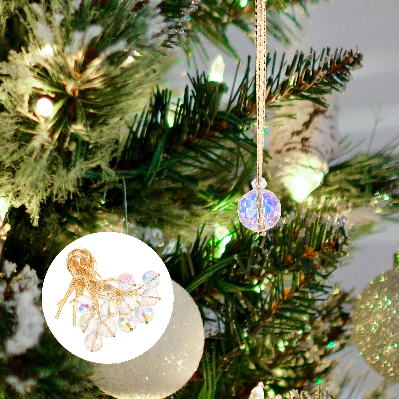 

12Pcs Crystal Ball Ornaments Sparkly Glass Prism Balls for Wedding Party Christmas Tree Decorative Hanging Display