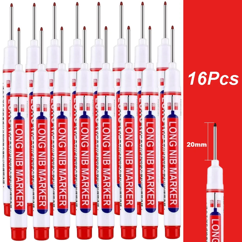 4–100 Stück, 2 cm, wasserdicht, langer Kopf, Tiefloch-Markierungsstift für Metall, Schreiner, Rot/Schwarz/Blau/Grün/Weiß, Holzbearbeitungswerkzeuge