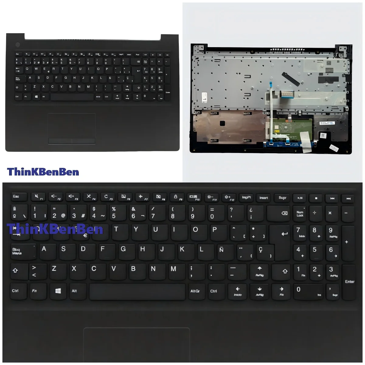 

ES Испанский черный верхний чехол для клавиатуры, упор для рук, чехол для Lenovo Ideapad 510 15 310 15IKB 15ISK 15IAP 15ABR 5CB0L35853