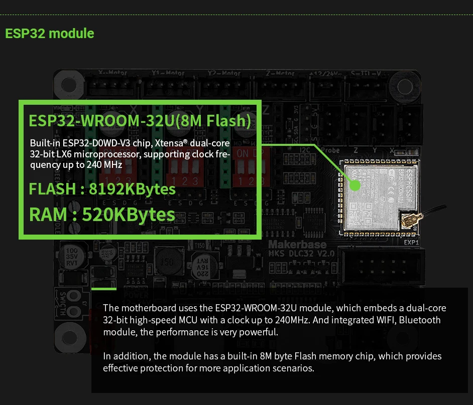 Makerbase MKS DLC32 Grbl-Controller funktioniert für Laser und CNC mit ESP32 WIFI und TS35/24 Touchscreen für Lasergravurmaschine – Detail 9