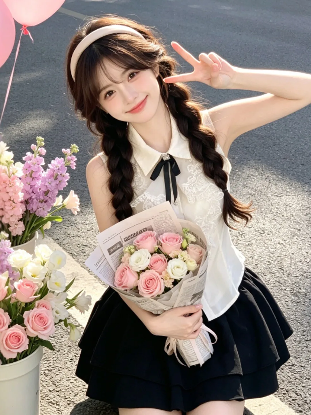 

Korean Style Shirt Skirt Set Cute Half Skirt Two Piece Set Youthful Summer 2026 Comfortable Regular Fit round Neck Short Sleeve