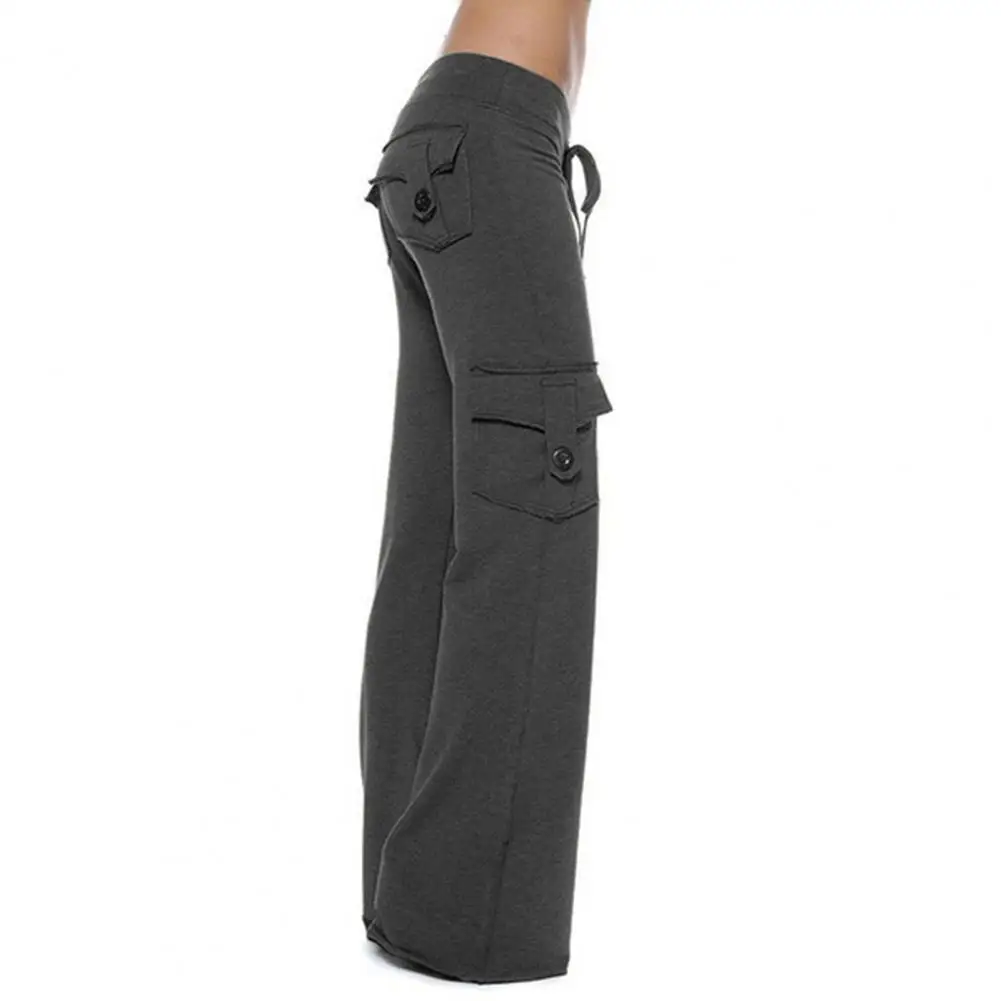 Pantaloni cargo da donna Pantaloni cargo da donna alla moda con tasche multiple Vita elastica Design a gamba larga per attività di jogging confortevoli