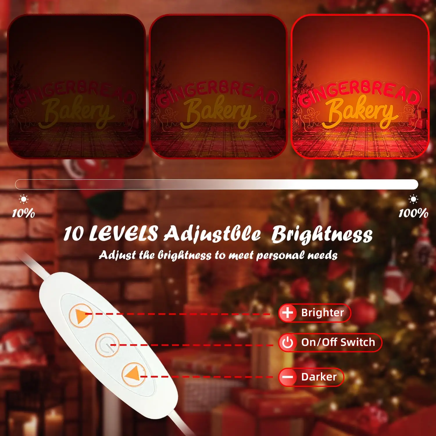 الزنجبيل مخبز النيون علامة الرجعية عكس الضوء تضيء تسجيل جدار ديكور للمقهى متجر المطبخ القهوة بار هدية حفلة عيد الميلاد