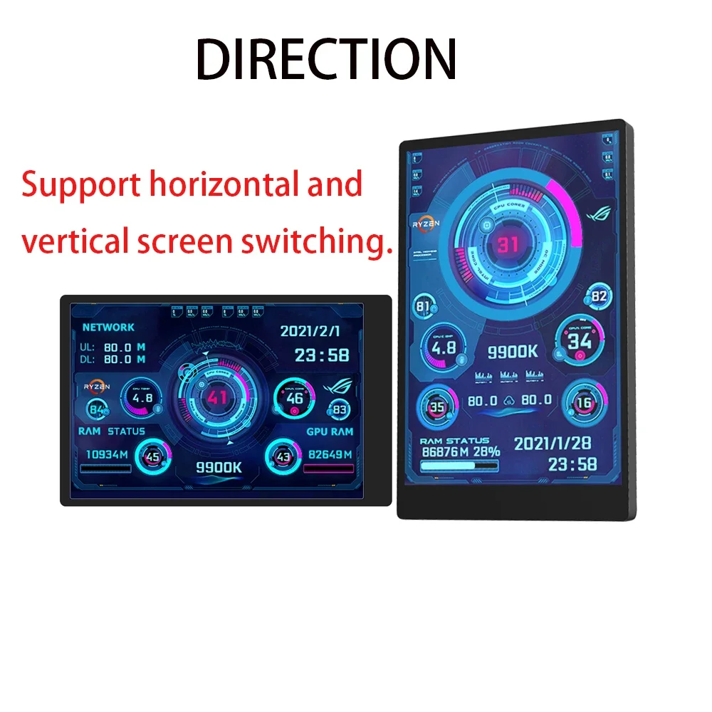 3.5 Inch LCD Monitor PC Secondary Screen 320*480 Resolution  For computer Gaming DIY Temperture DATA Detector tela monitoramento