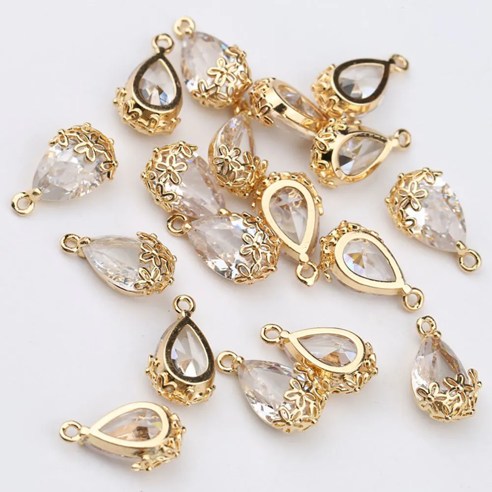 

21 Pcs Fashion Zircon Pendant Dangle Charms for Bracelets Jewelry Making Pendants