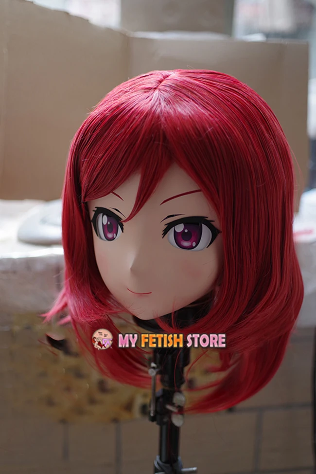(KM109) Handmade Female Resin Crossdress Pretty Girl 3/4 Head Lolita Doll Mask Japanese Anime Cosplay Kigurumi Mask Crossdresser