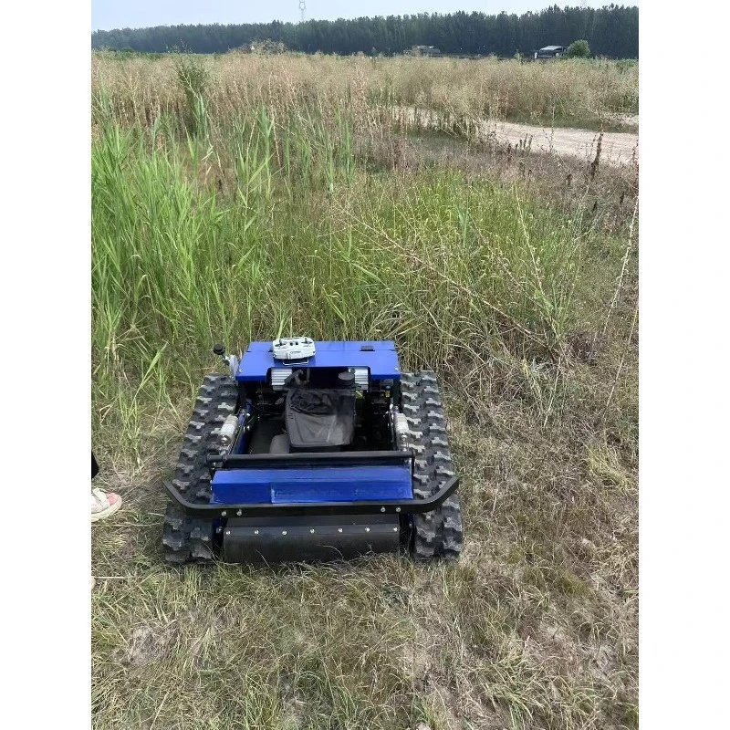 Remote Control Cordless Industrial DIY Snow Blower Robot Petrol Lawn Mower with  Start and Tracked Walking