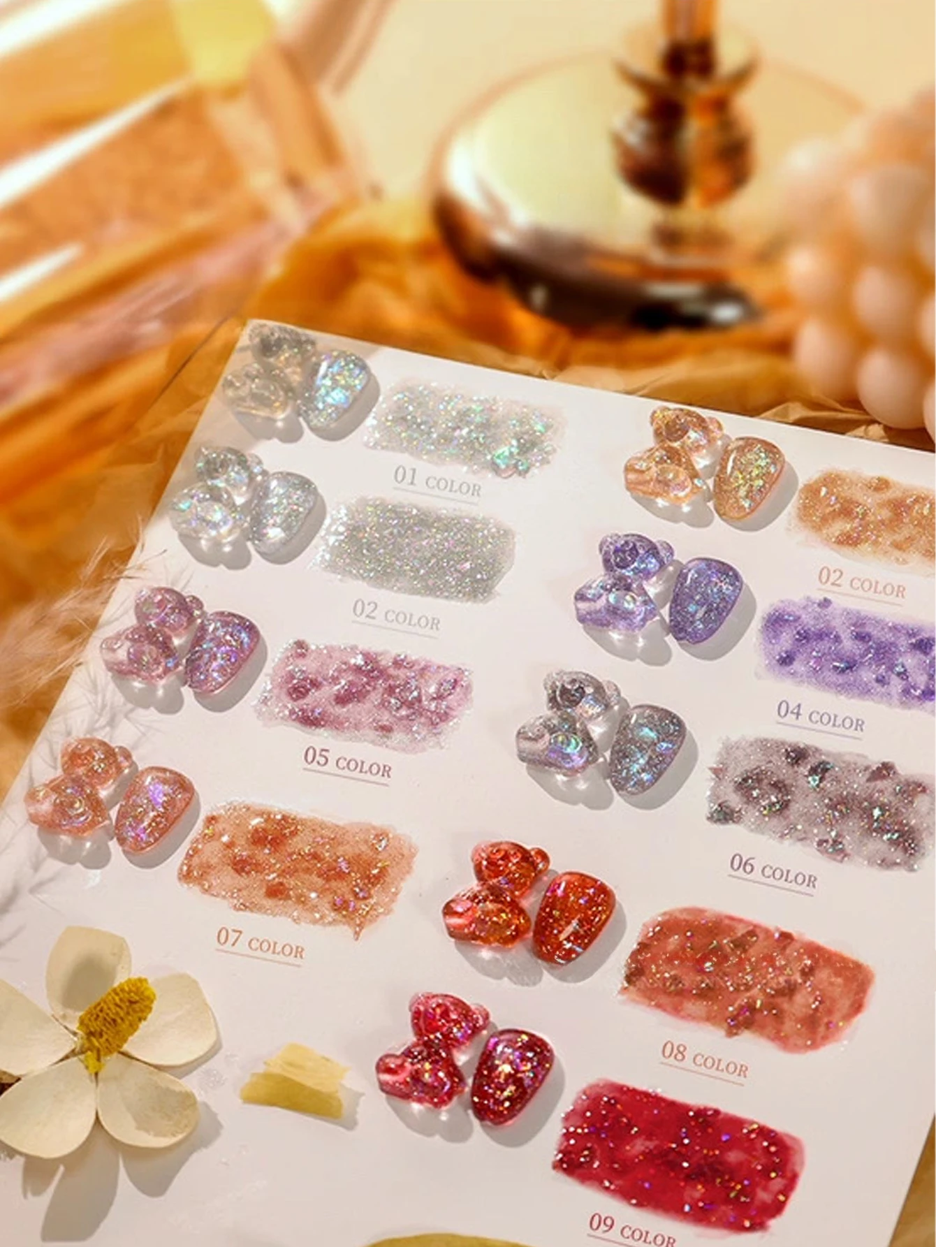 MIANEL 1-12pcs 12ML Summer Flash Aurora Crushed Diamond Gel Nail Polish 2025 Super Japanese Flash Pearl Powder Gel Polish Blue