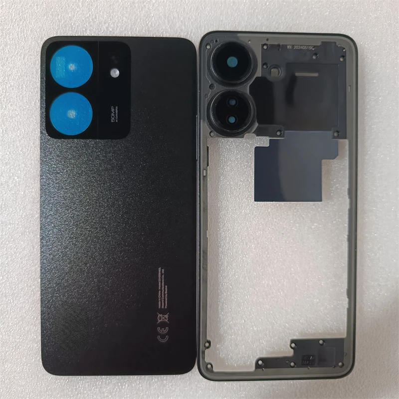 Custodia completa per Xiaomi Redmi 13C 4G Telaio centrale + Copertura posteriore batteria Copertura porta posteriore + Obiettivo fotocamera + Vassoio scheda SIM