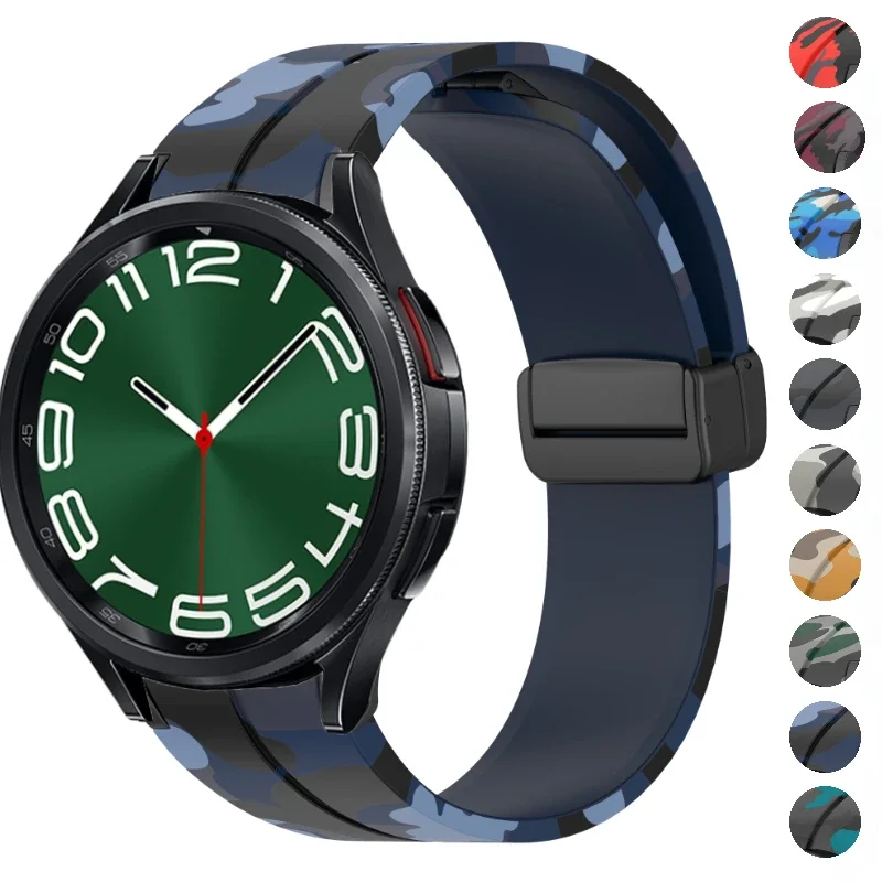 

20mm Silicone Strap For Samsung Galaxy Watch Pro 45mm 7 6 5 4 40mm 44mm Camouflage Bracelet Belt Watch 6 Classic 47mm 43mm Band