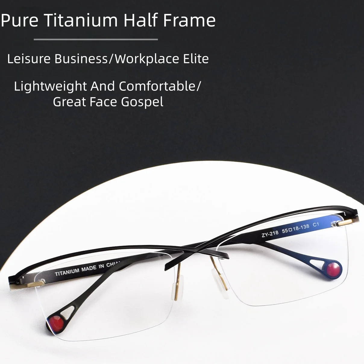 New Men Titanium Alloy Business Half Frame Myopia Glasses Women  Lightweight Computer Reading Prescription Glasses Frame UV400